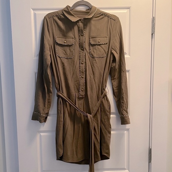 2 for $20 Banana Republic Heritage Shirt Dress in Olive Green EUC Size 6 - Picture 1 of 5